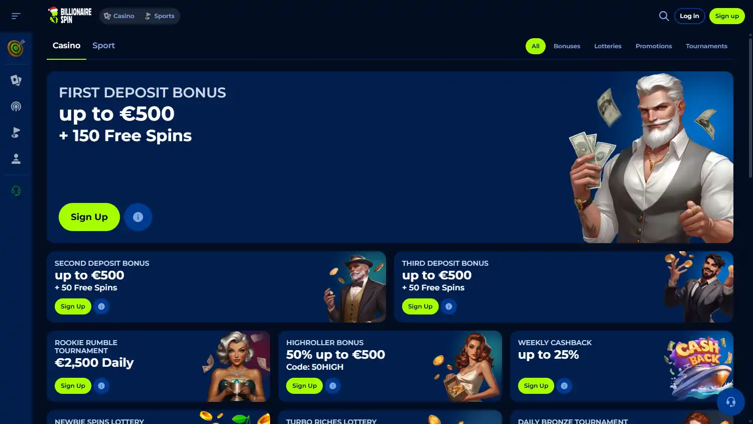 Billionairespin Casino screenshot 3