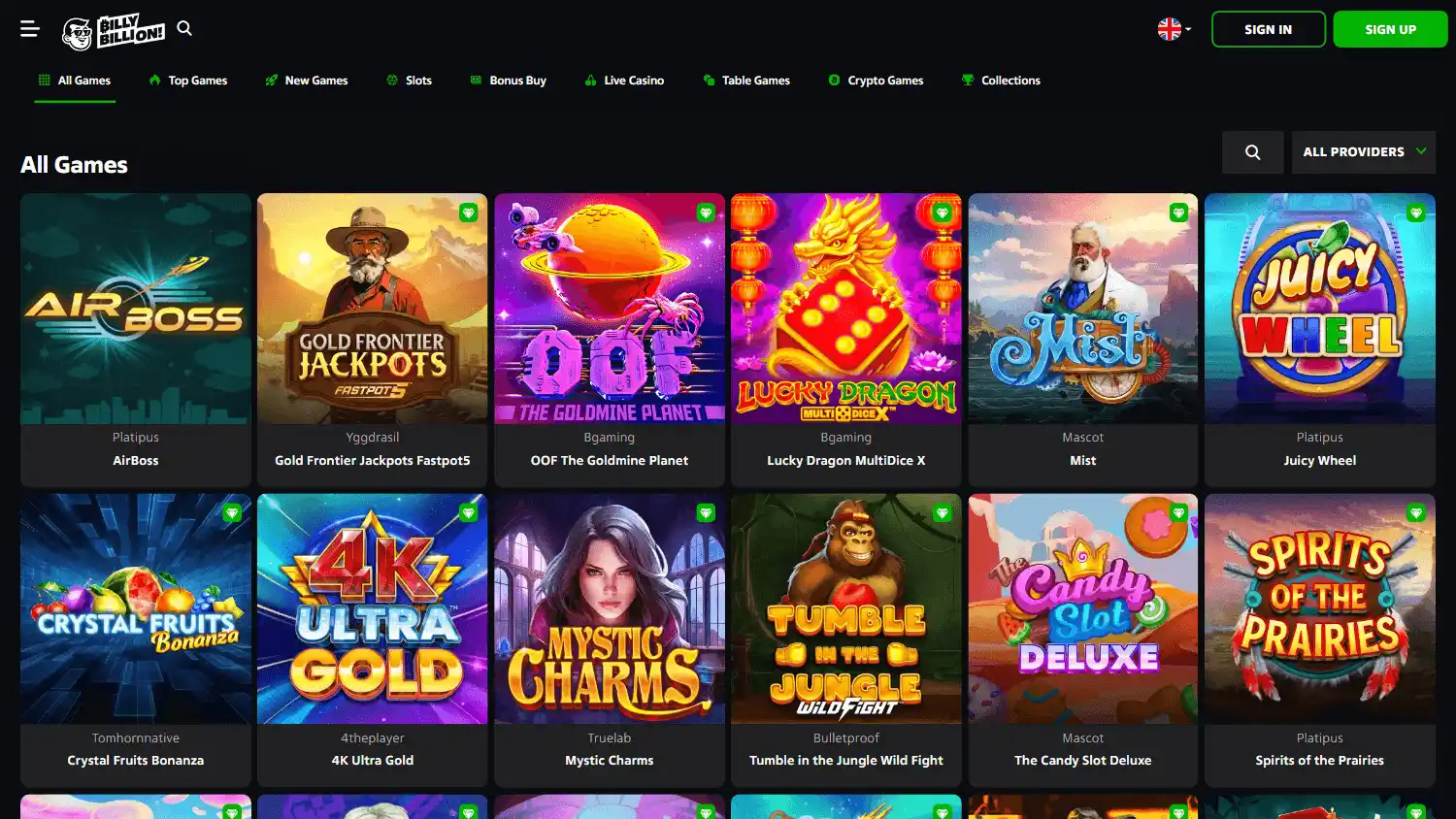 Billy Billion Casino screenshot 2