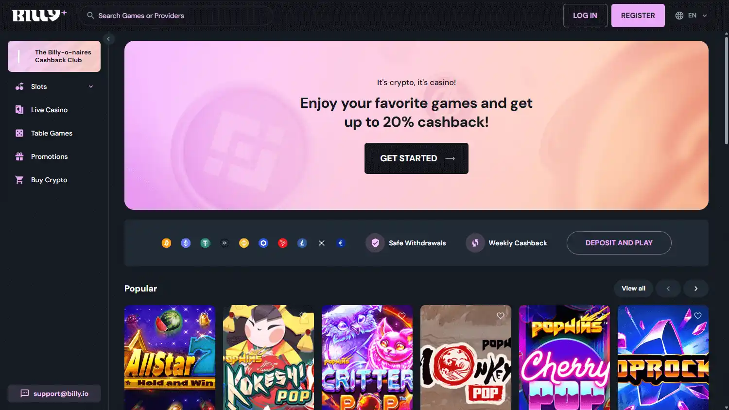 Billy Casino screenshot 1
