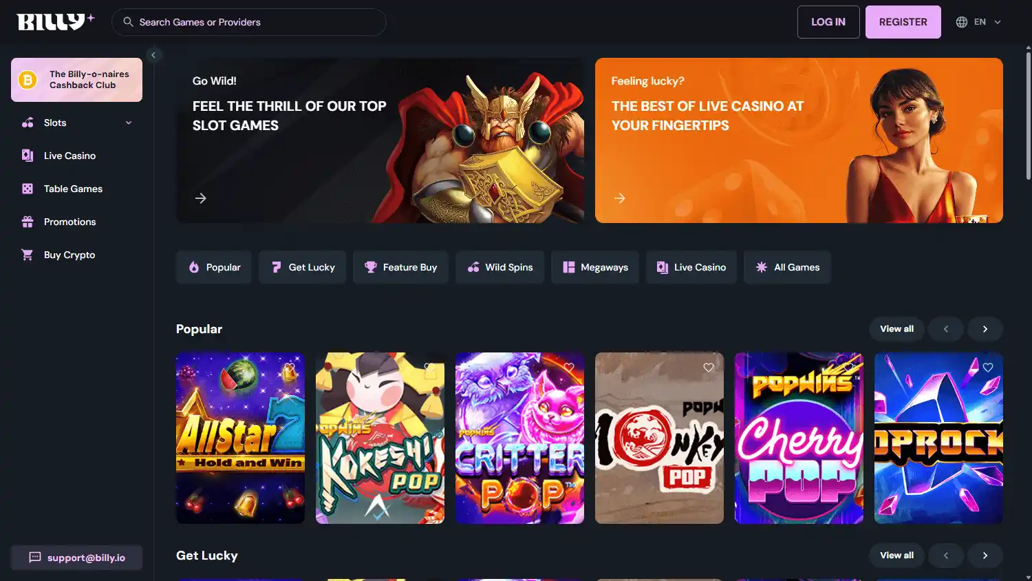 Billy Casino screenshot 2