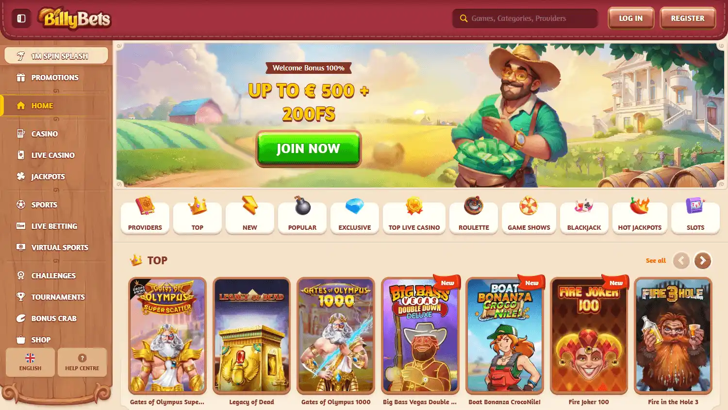 BillyBets Casino screenshot 1
