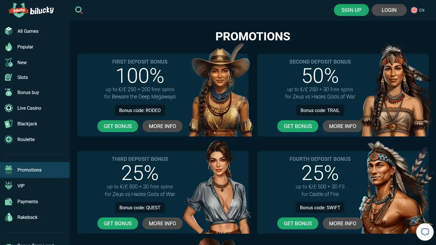 Bilucky Casino screenshot 3