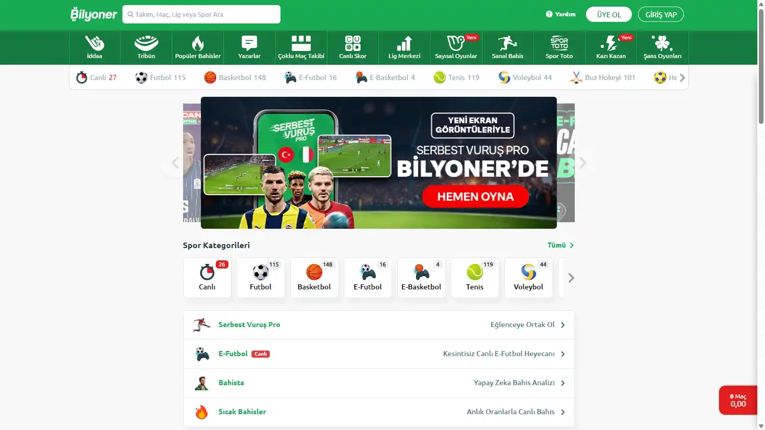 Bilyoner Casino screenshot 1