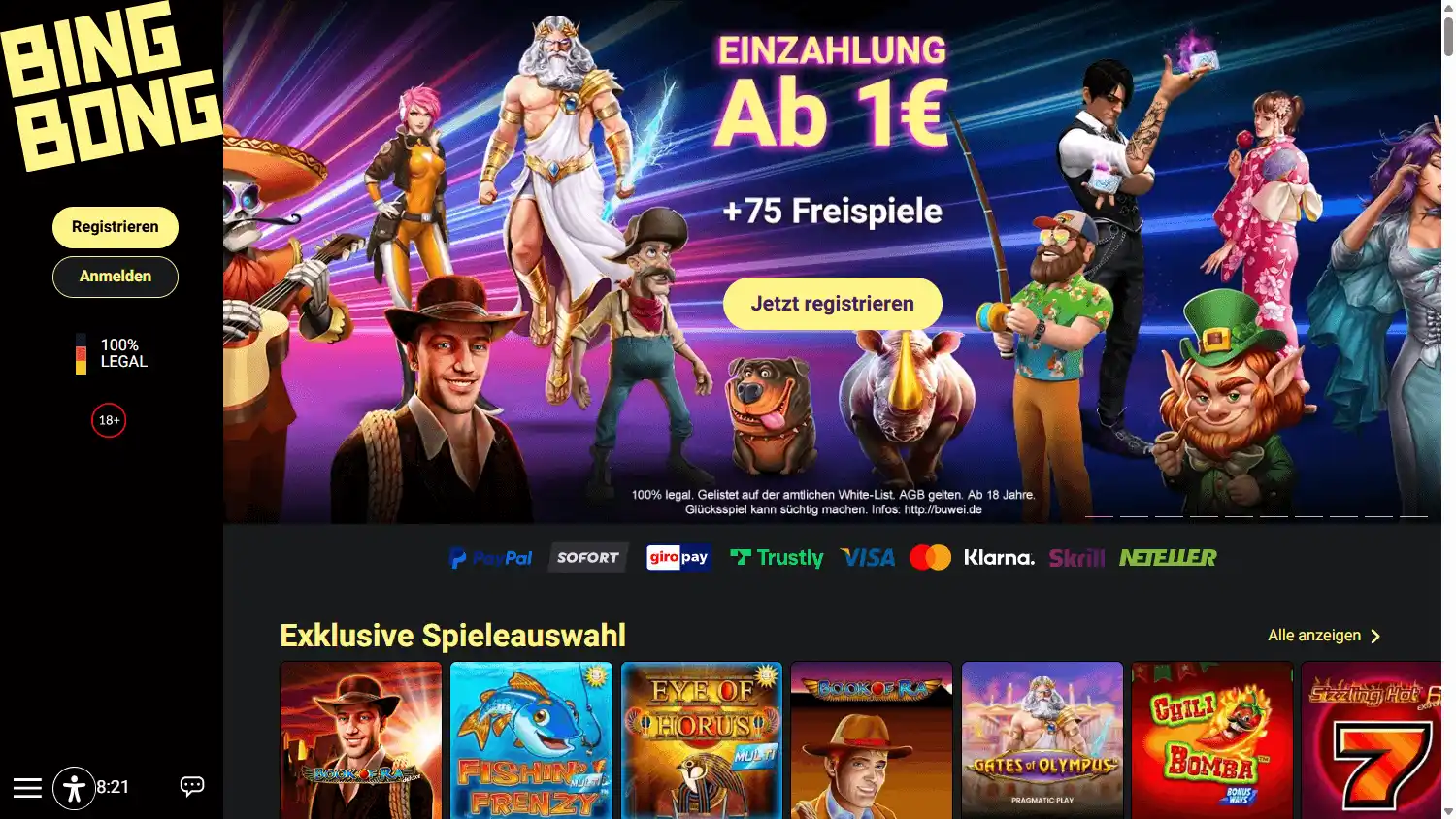 BingBong Casino screenshot 1