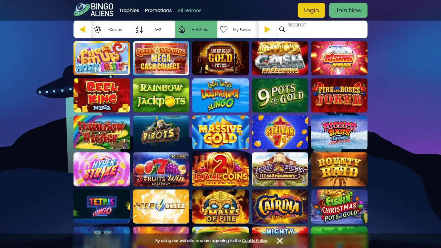 Bingo Aliens Casino screenshot 2