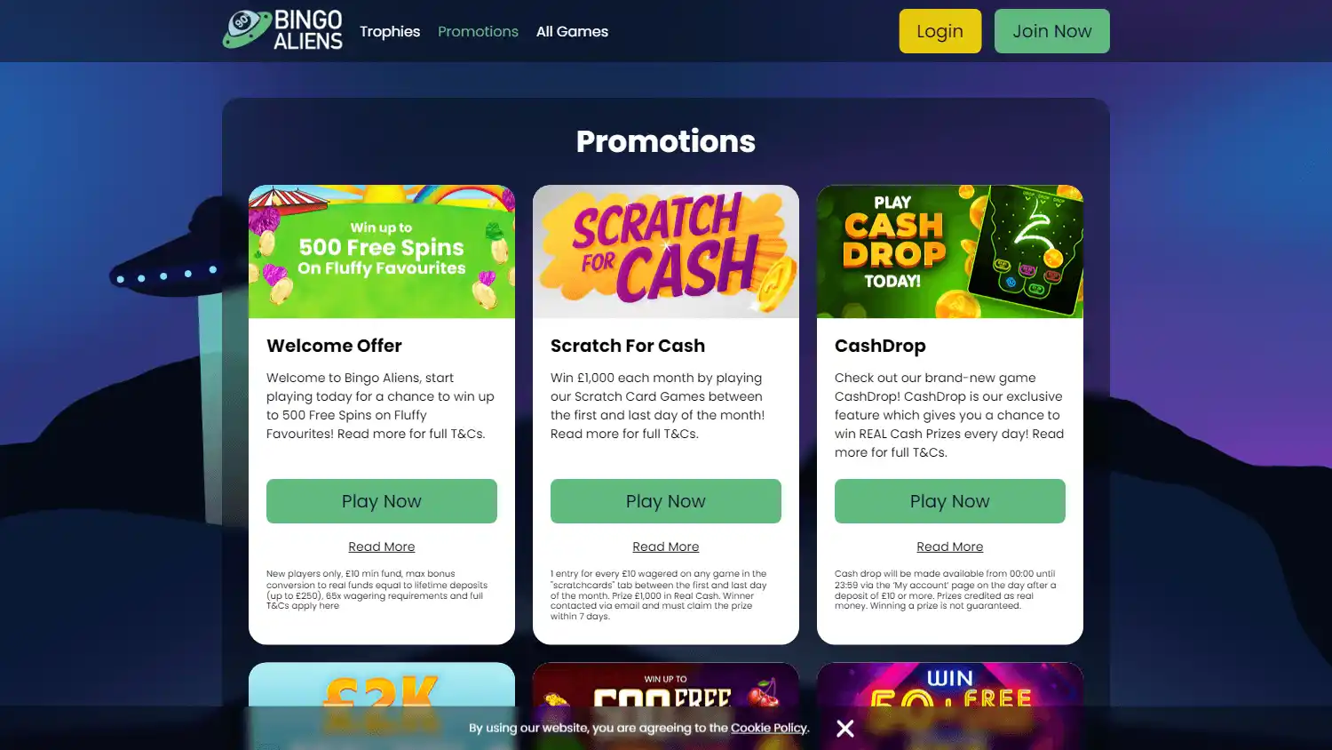 Bingo Aliens Casino screenshot 3