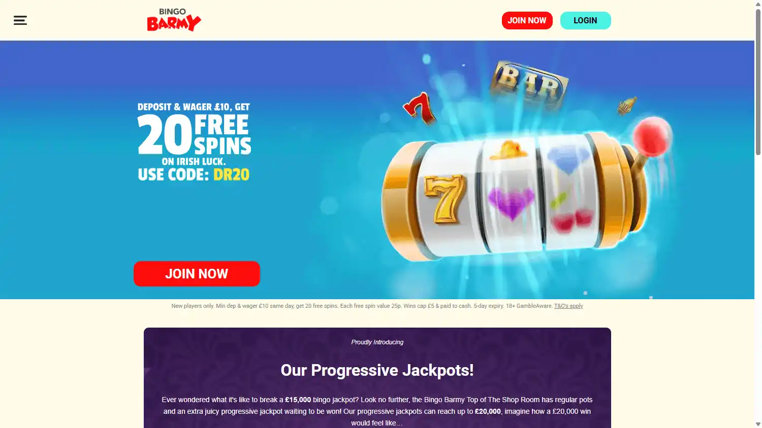 Bingo Barmy Casino screenshot 1