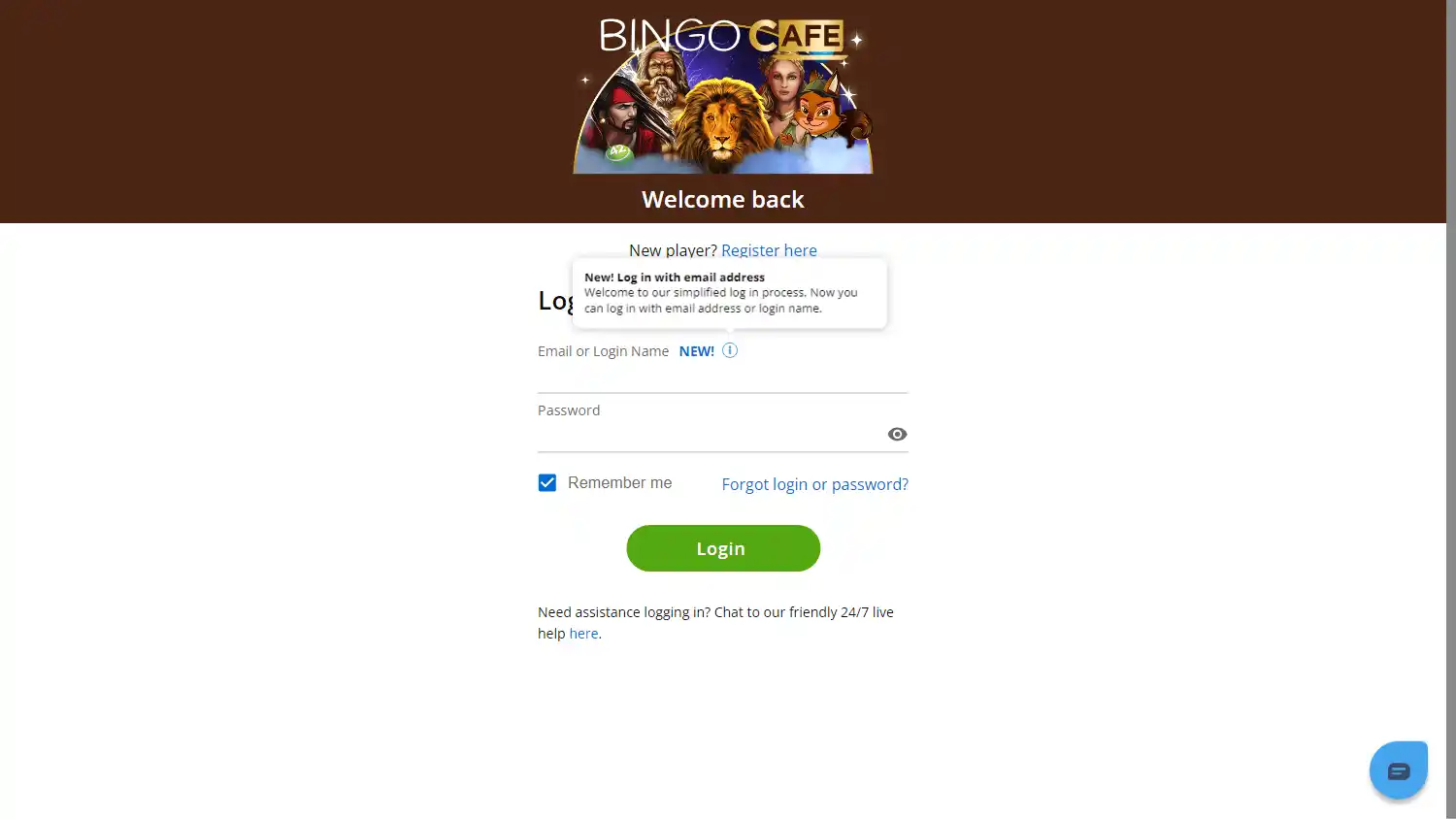 Bingo Cafe Casino screenshot 1