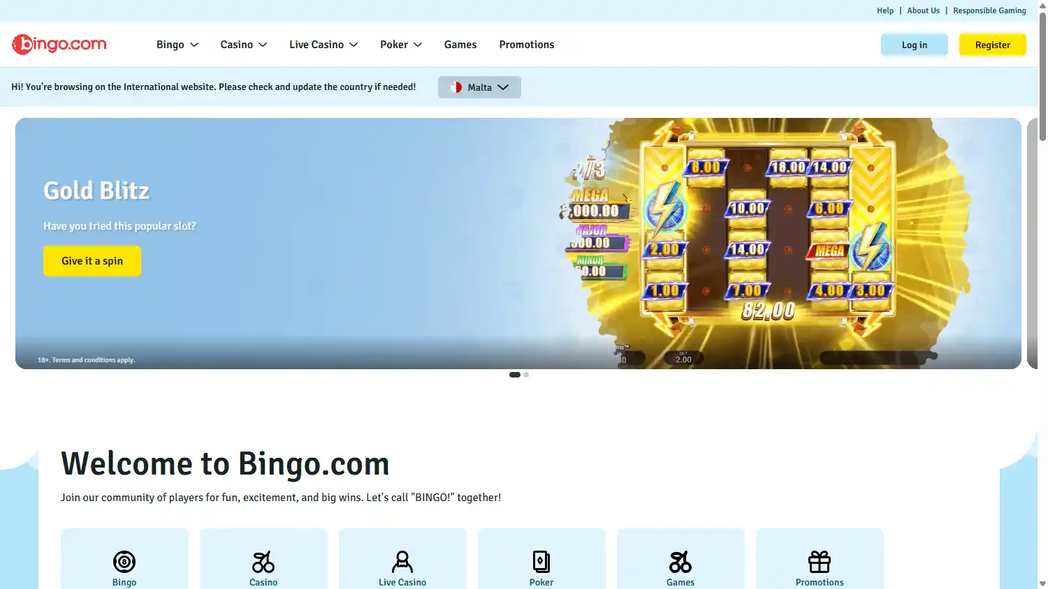 Bingo.com Casino screenshot 1