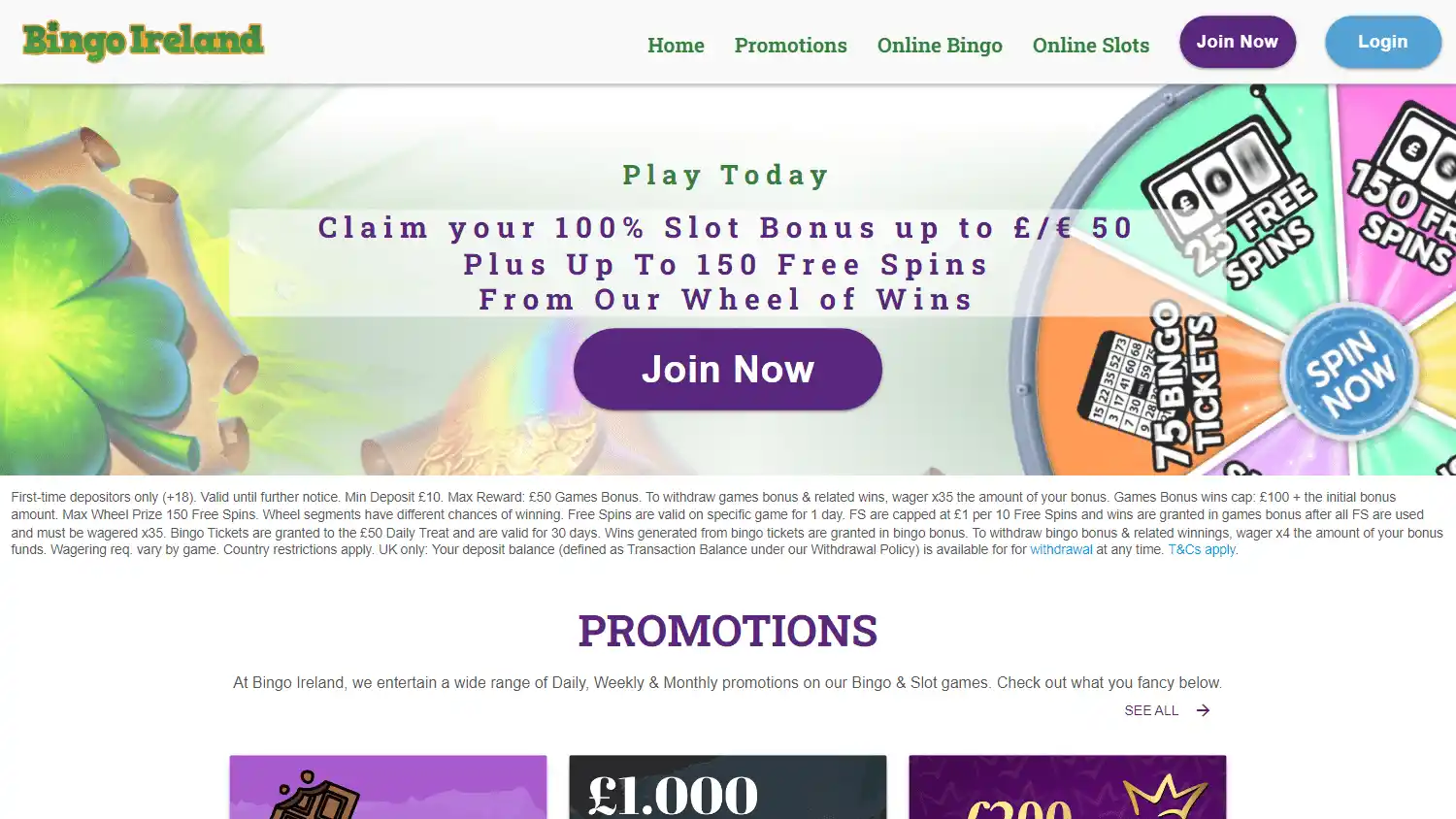 Bingo Ireland Casino screenshot 1