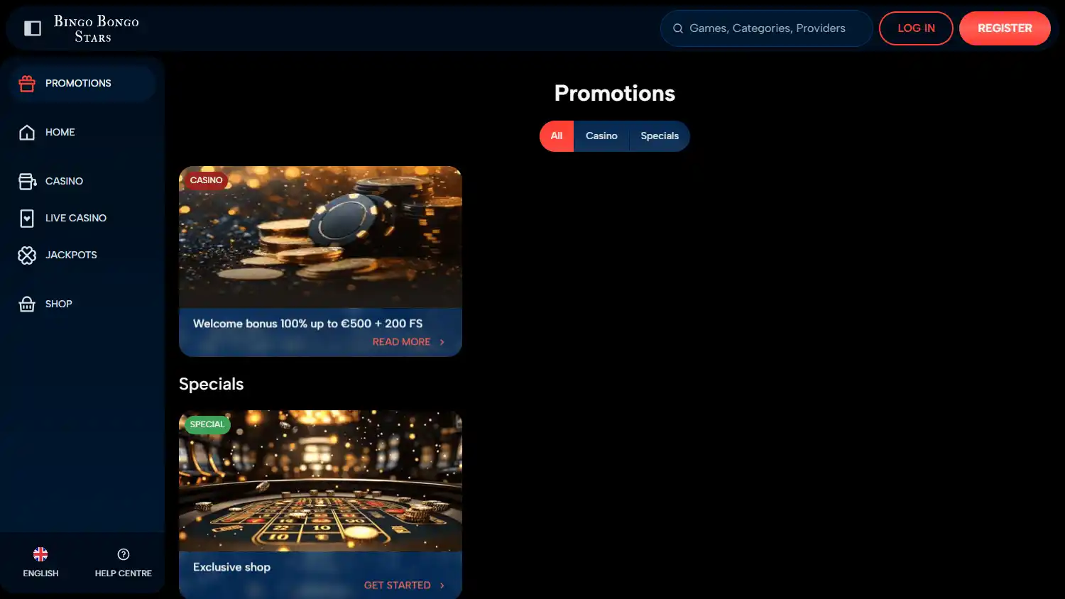 BingoBongoStars Casino screenshot 3