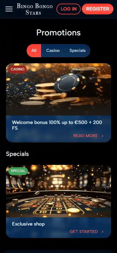 BingoBongoStars Casino screenshot 6
