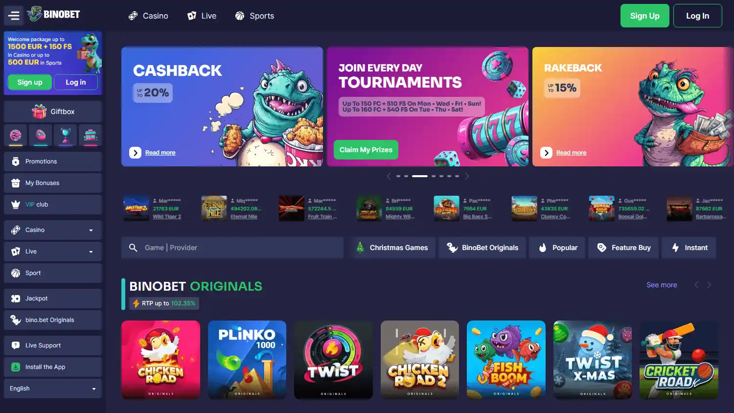 Binobet Casino screenshot 1