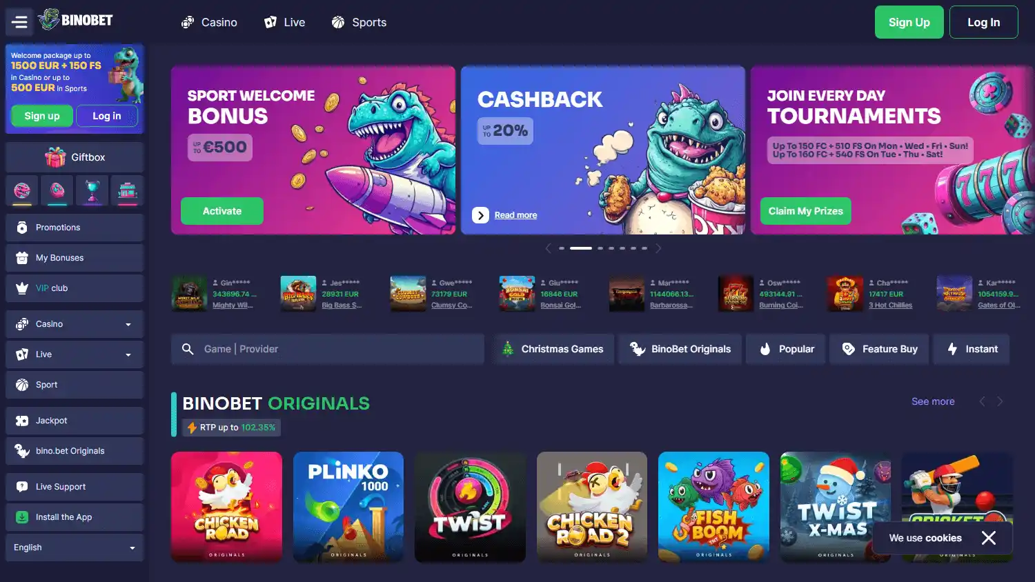 Binobet Casino screenshot 2