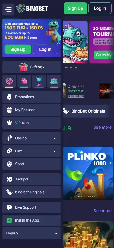 Binobet Casino screenshot 3