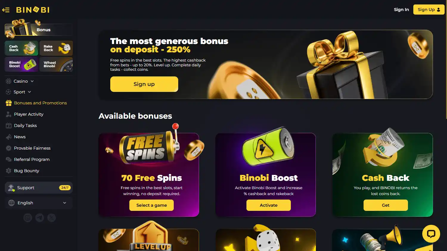 Binobi Casino screenshot 3