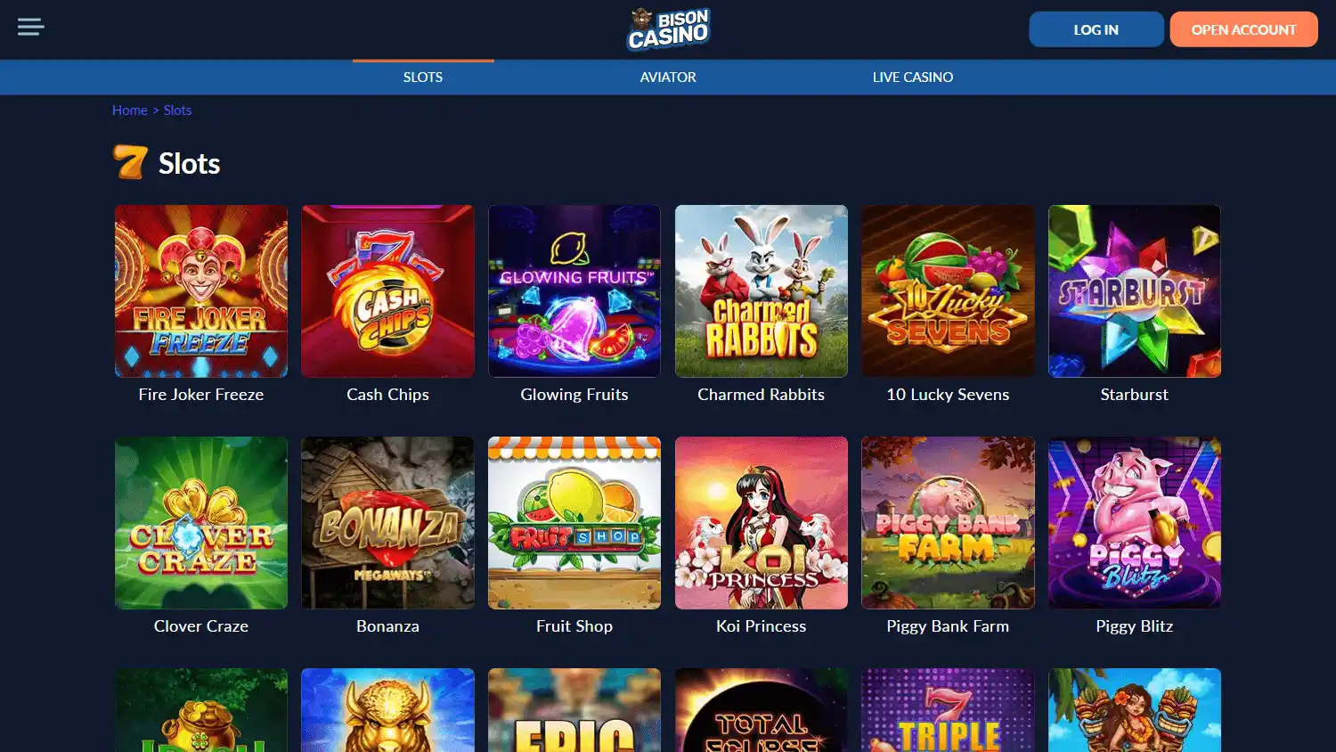 Bison Casino screenshot 2