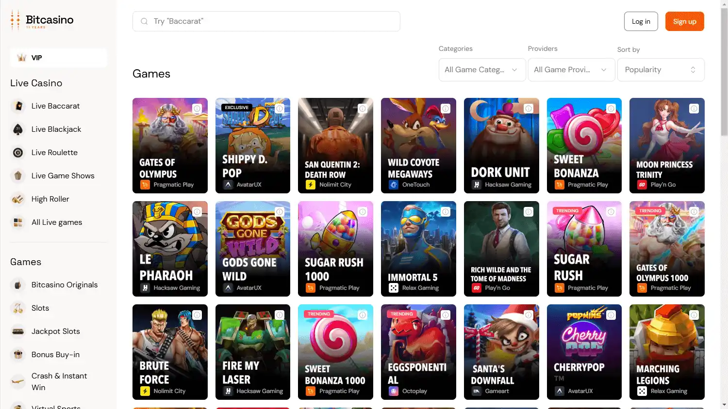 Bitcasino.io screenshot 2
