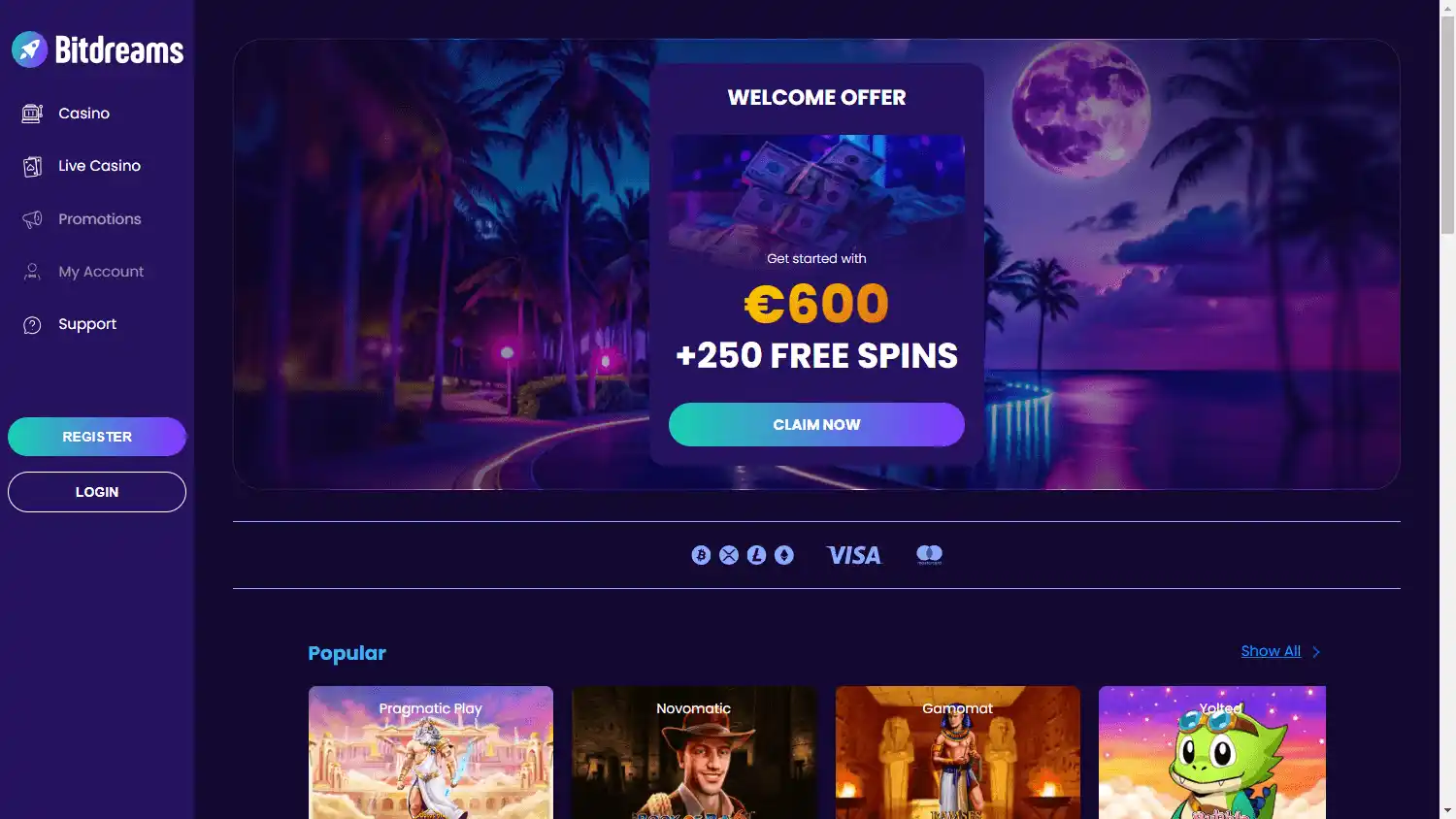 Bitdreams Casino screenshot 1