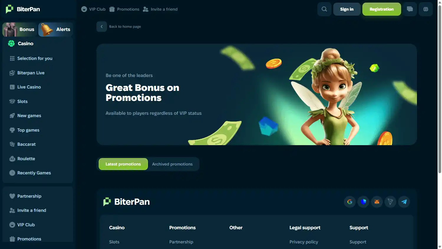 BiterPan Casino screenshot 3