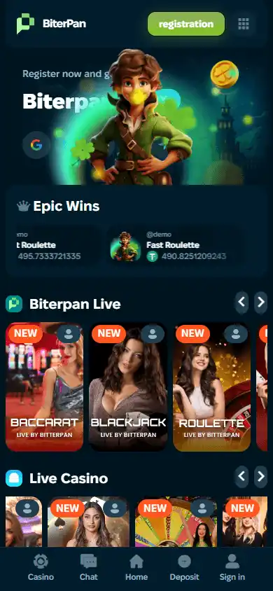 BiterPan Casino screenshot 4