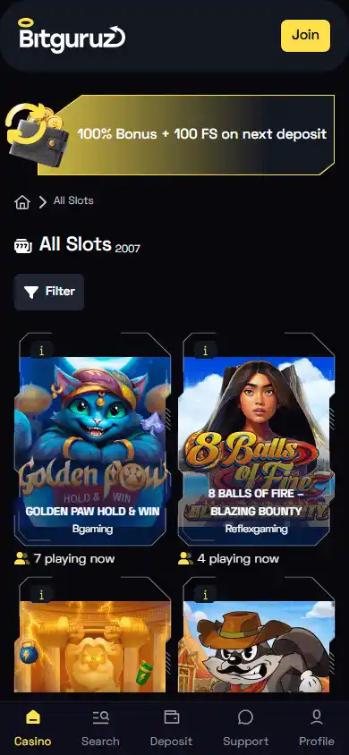 Bitguruz Casino screenshot 4