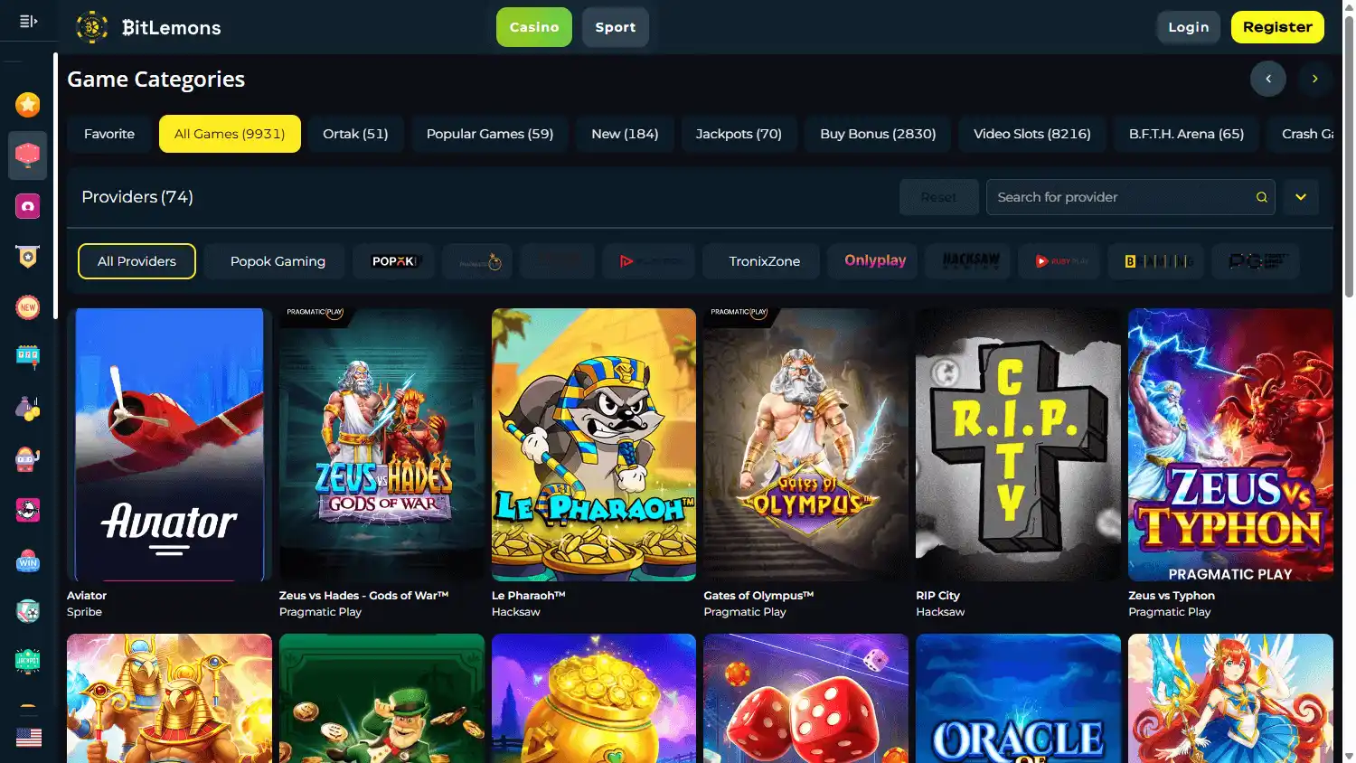 BitLemons Casino screenshot 2