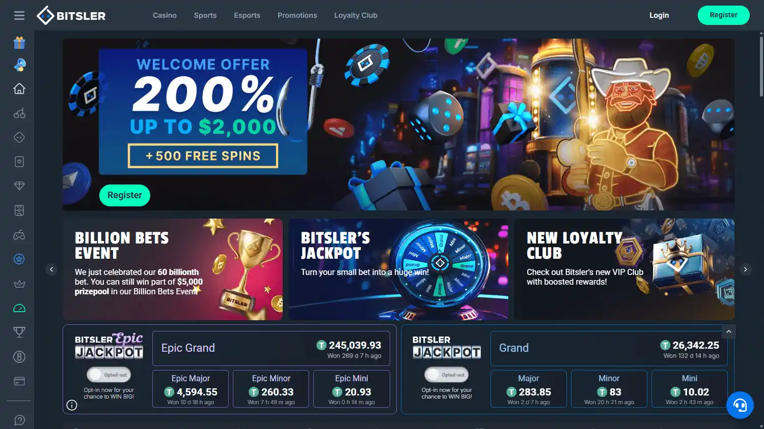 Bitsler Casino screenshot 1