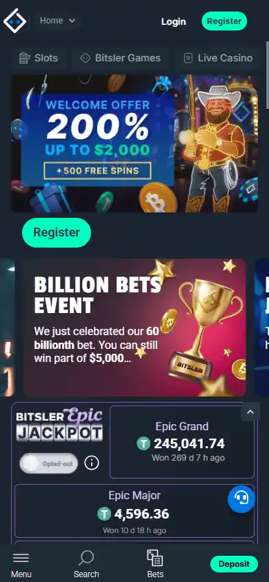 Bitsler Casino screenshot 4