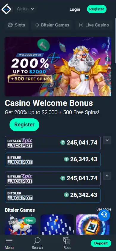 Bitsler Casino screenshot 5
