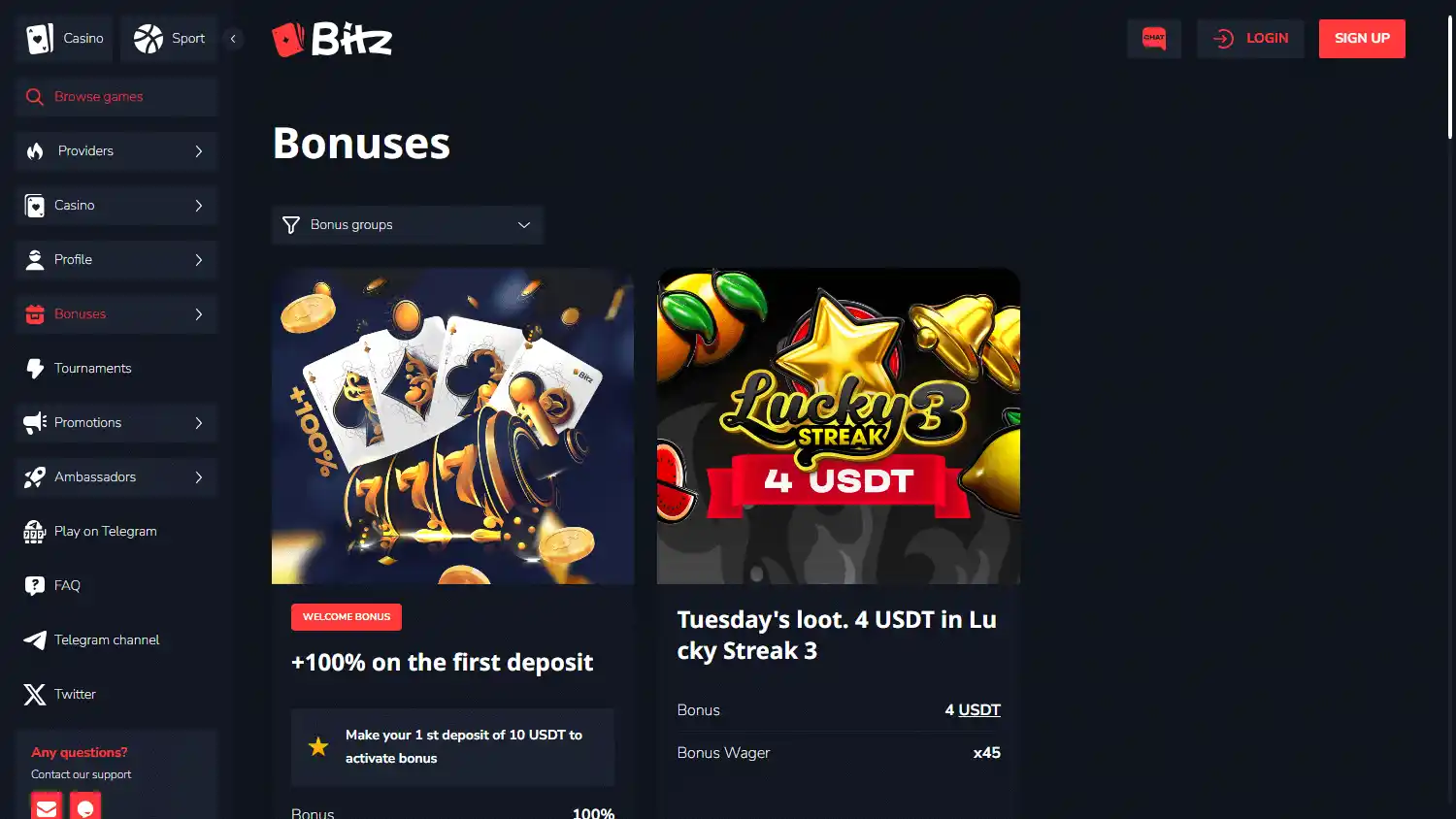 Bitz Casino screenshot 3
