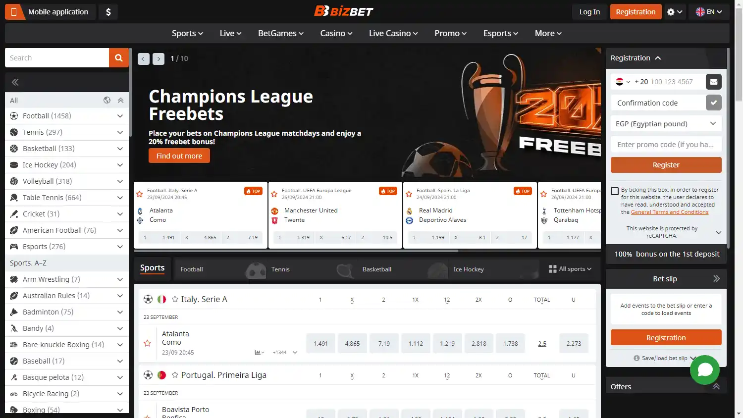 BizBet Casino screenshot 1