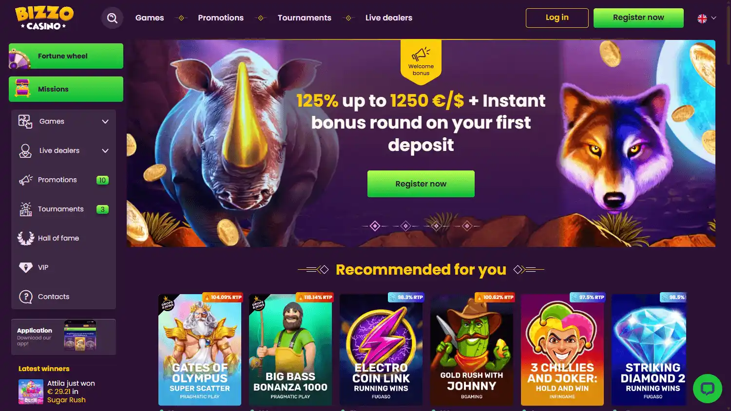 Bizzo Casino EE screenshot 1