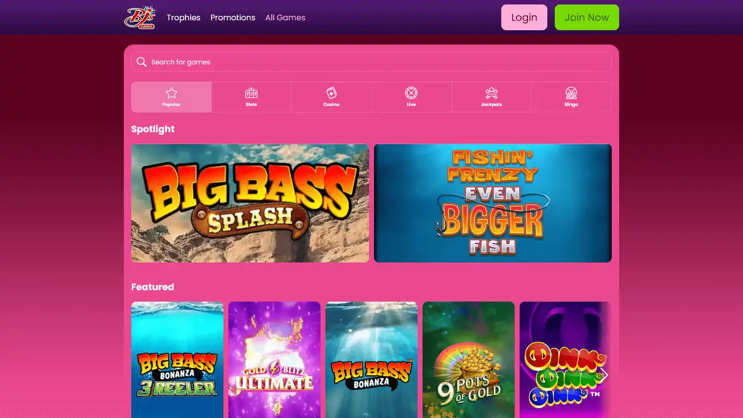 Bjs Games Casino screenshot 2