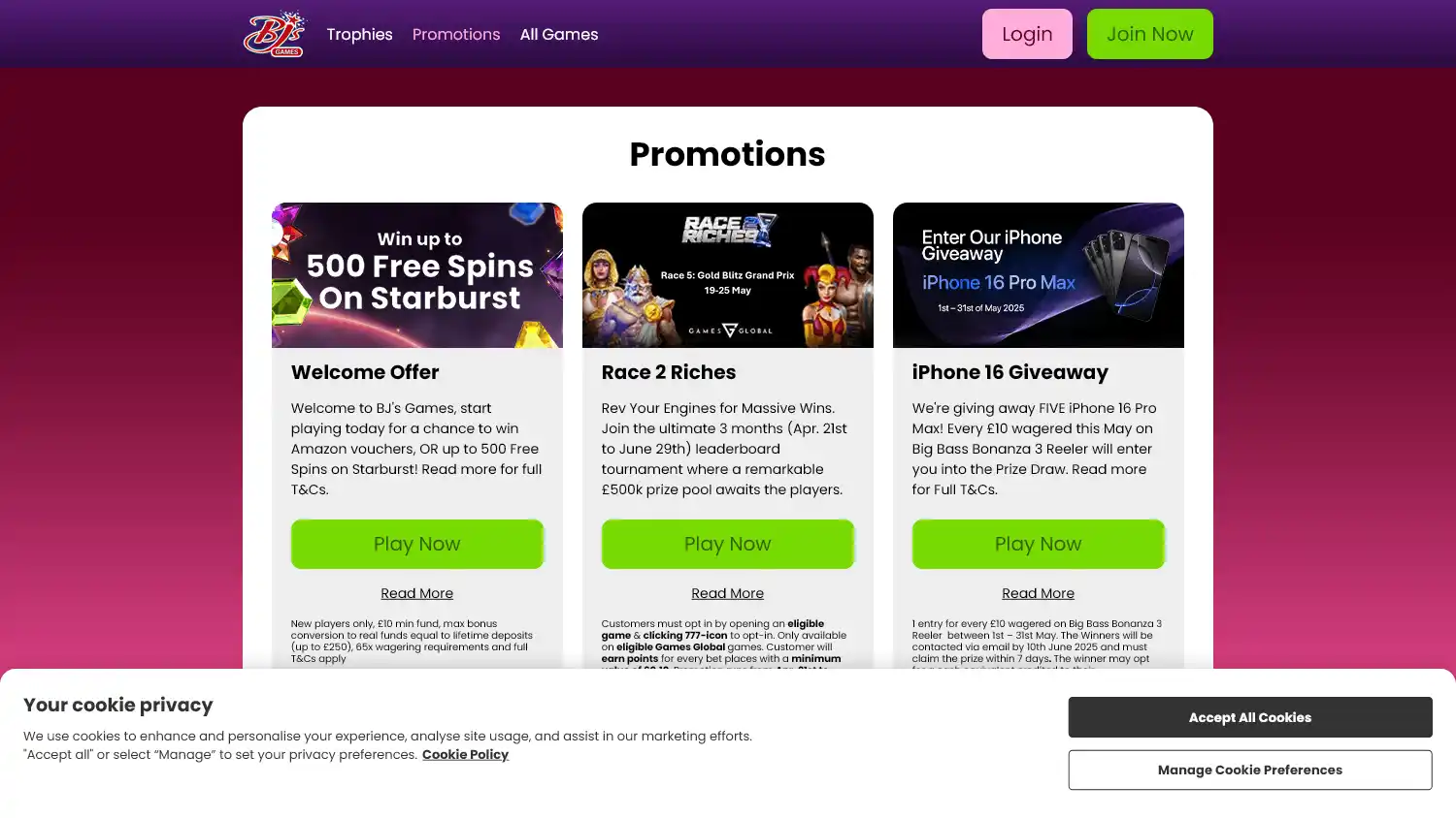 Bjs Games Casino screenshot 3