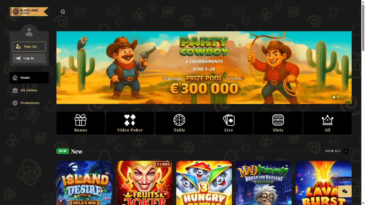 Black Label Casino screenshot 1