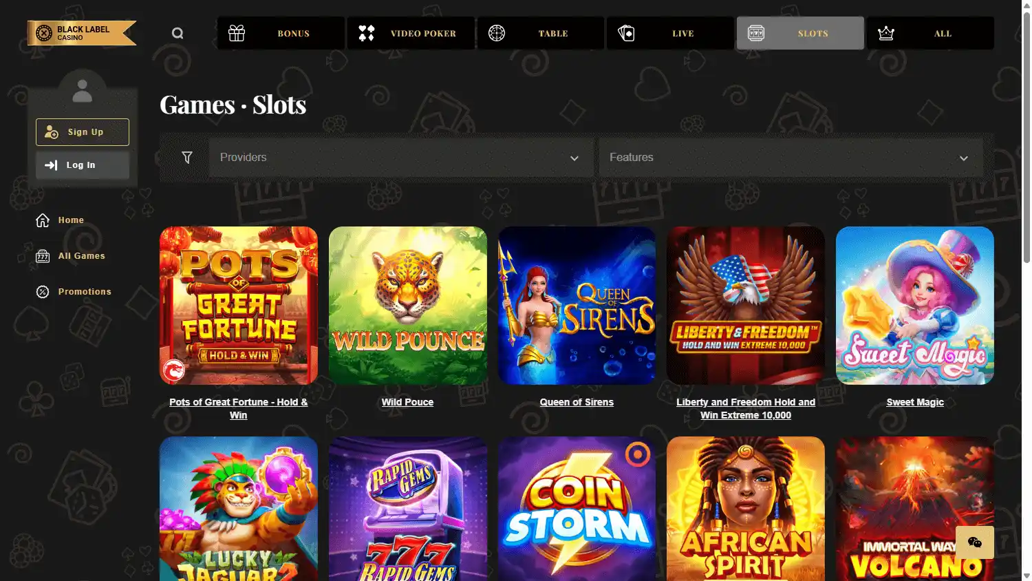 Black Label Casino screenshot 2