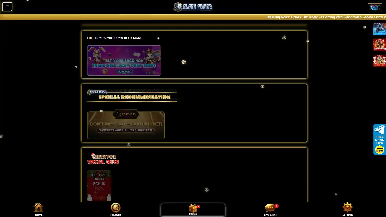 BlackPokies Casino screenshot 2