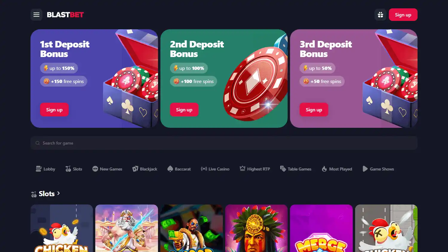 Blast Bet Casino screenshot 1