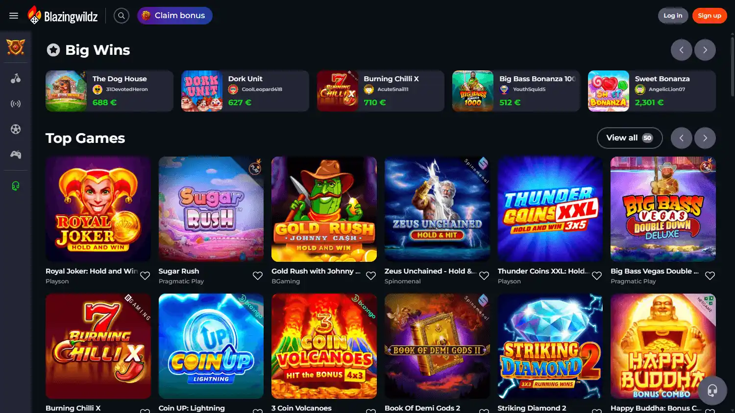 Blazingwildz Casino screenshot 1