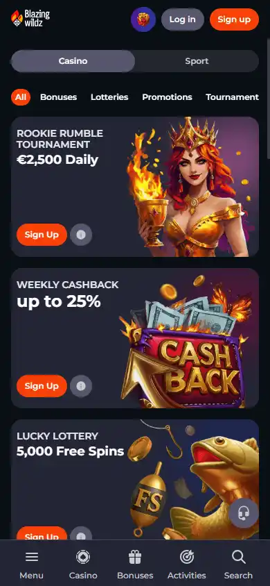 Blazingwildz Casino screenshot 5