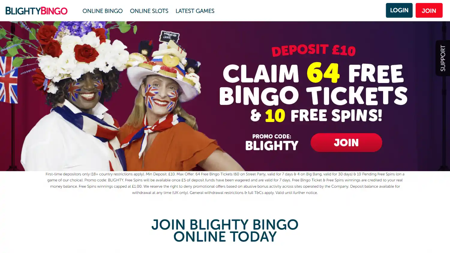 Blighty Bingo Casino screenshot 1