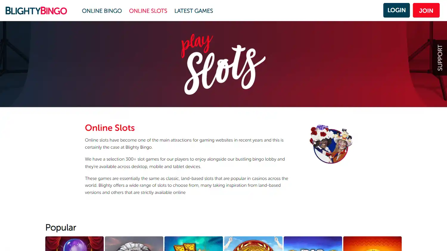 Blighty Bingo Casino screenshot 2