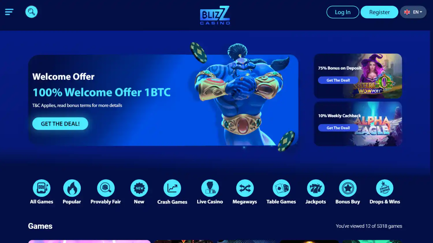 Blizz Casino screenshot 1