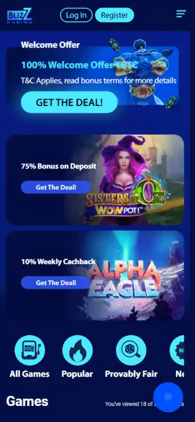 Blizz Casino screenshot 4