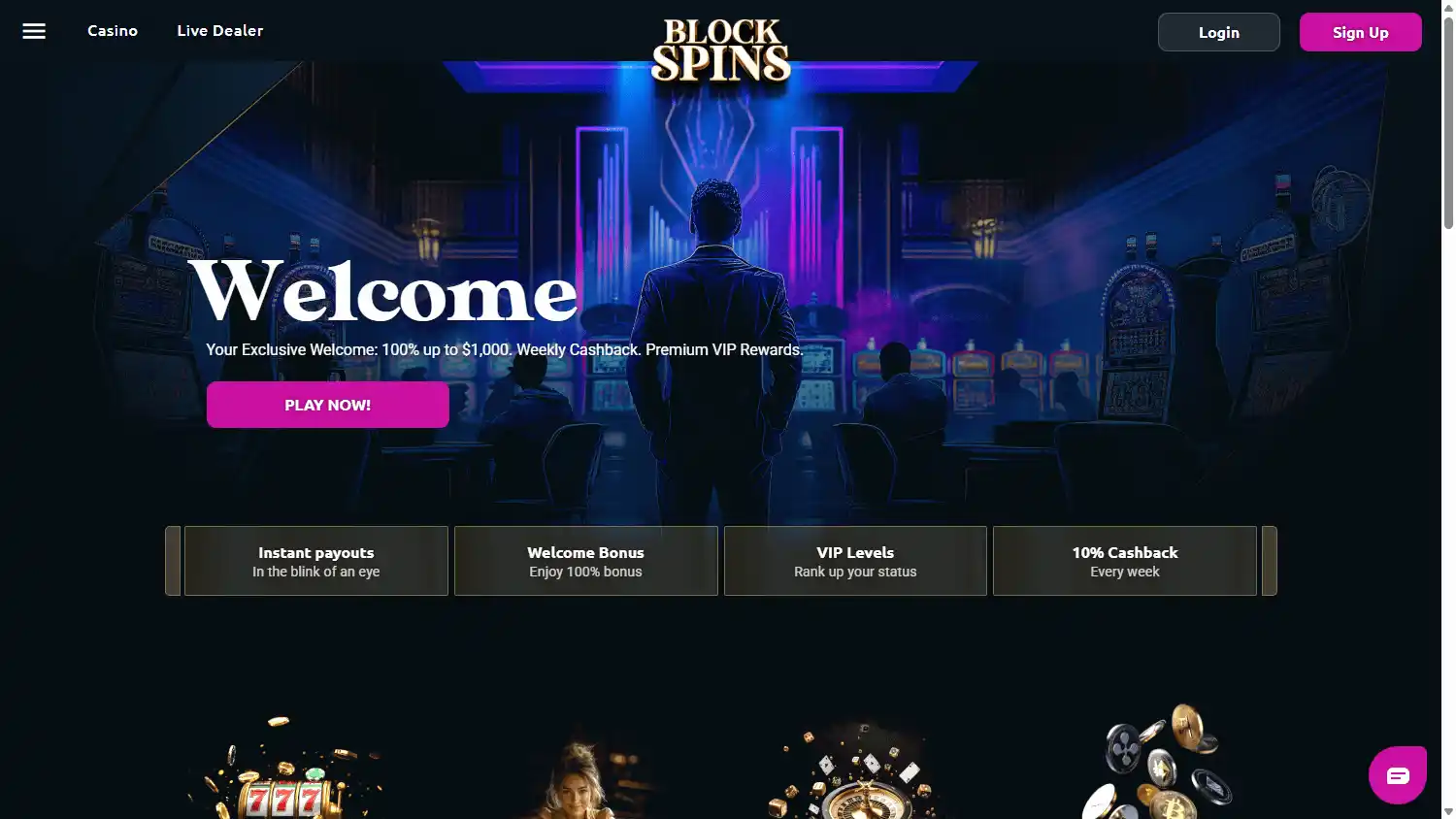Blockspins Casino screenshot 1