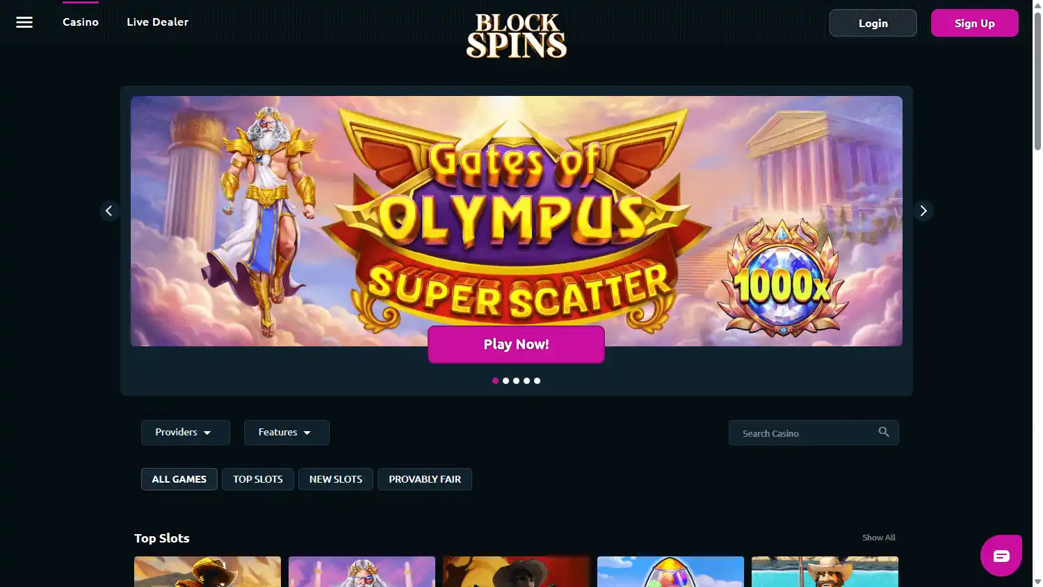 Blockspins Casino screenshot 2