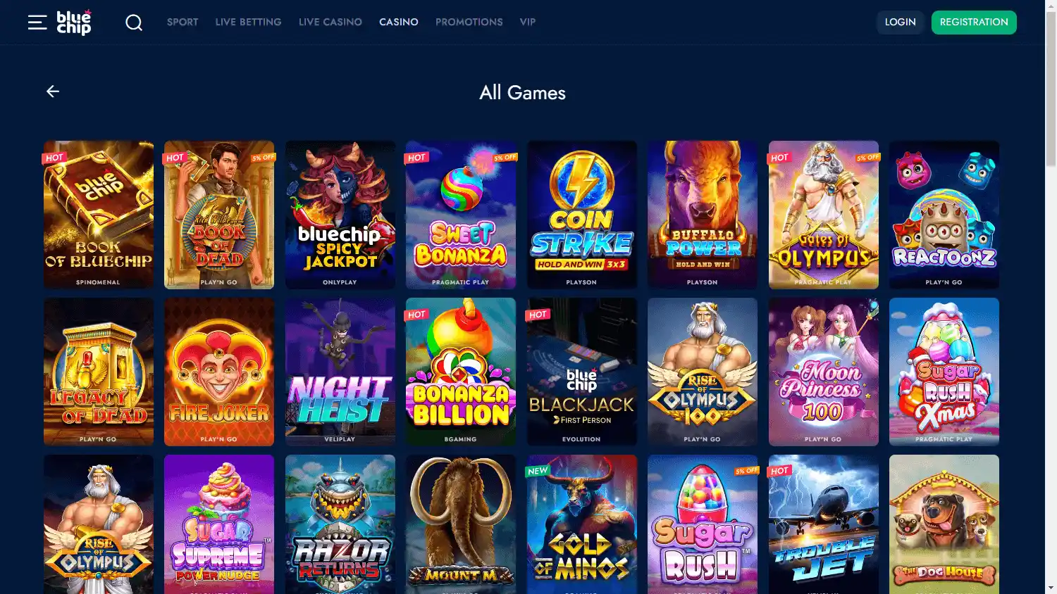 BlueChip Casino screenshot 2