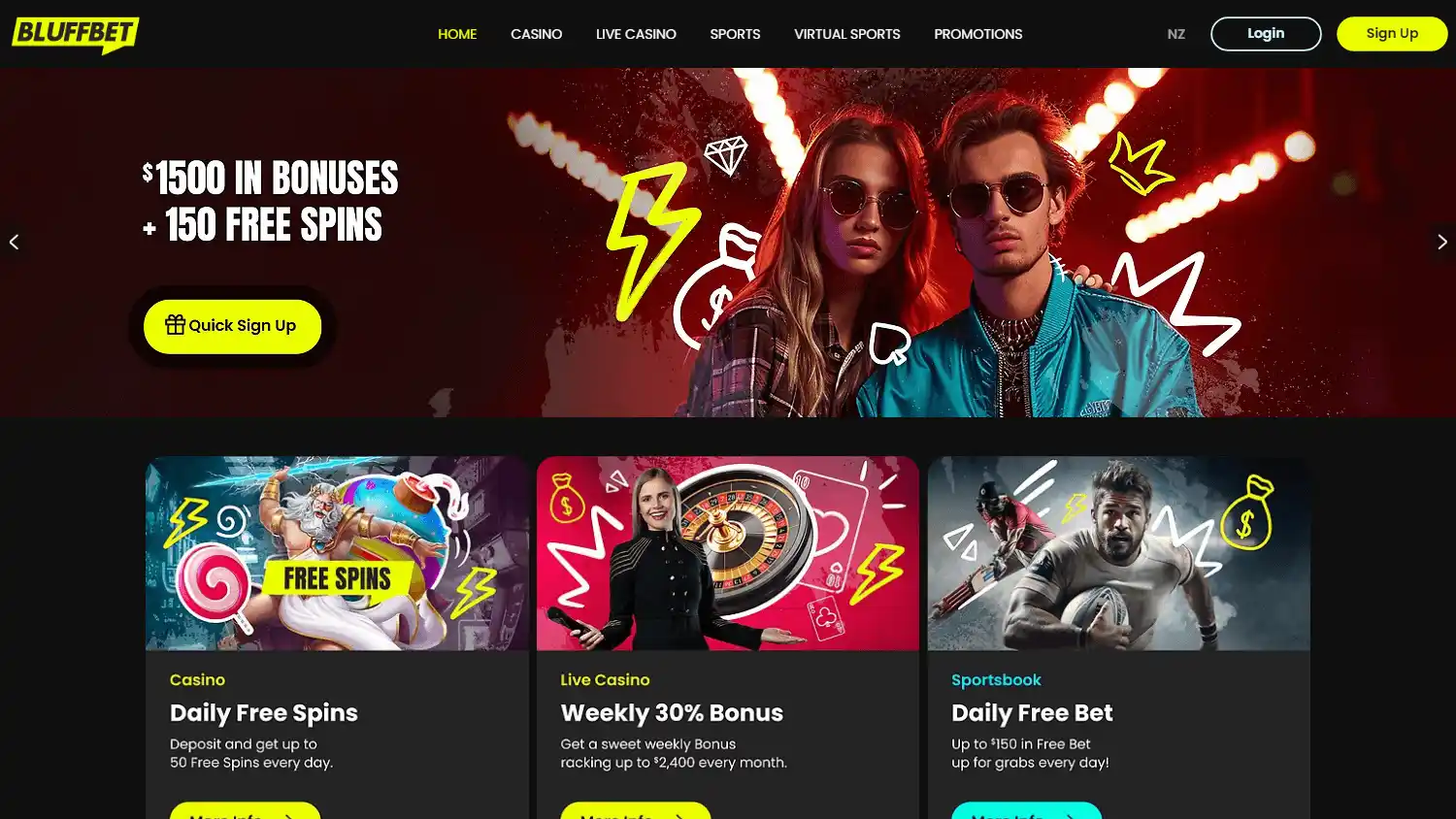 Bluffbet Casino screenshot 1