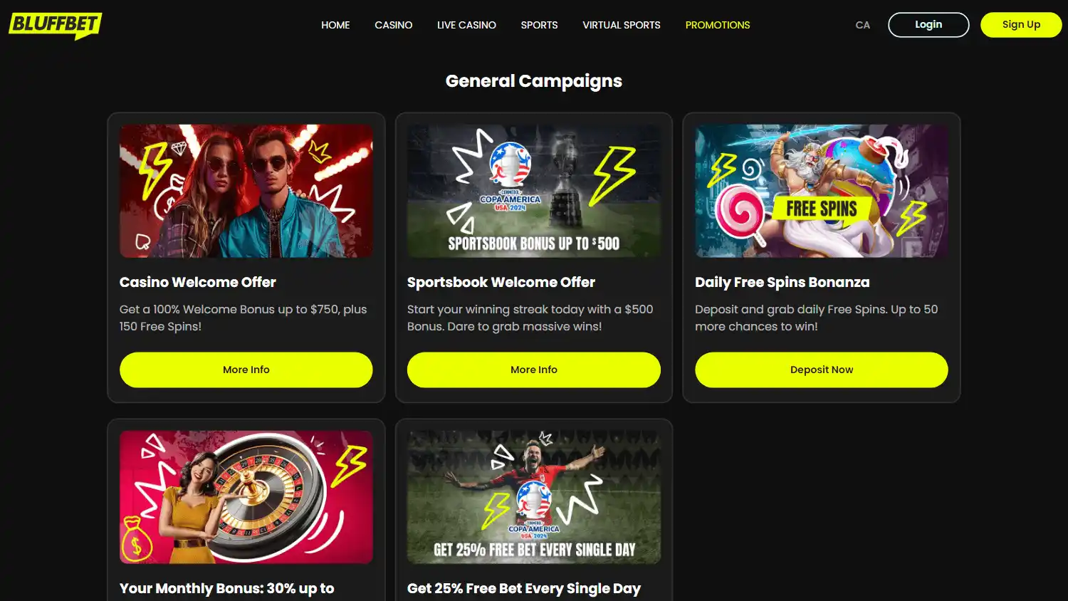 Bluffbet Casino screenshot 2